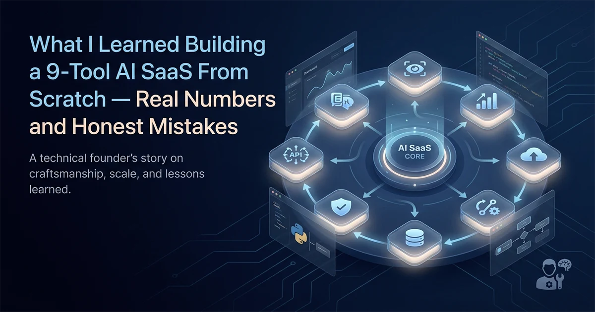What I Learned Building a 9-Tool AI SaaS From Scratch — Real Numbers and Honest Mistakes