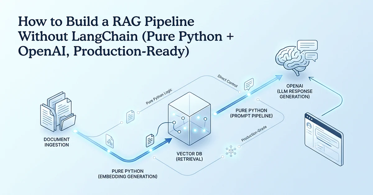 How to Build a RAG Pipeline Without LangChain (Pure Python + OpenAI, Production-Ready)